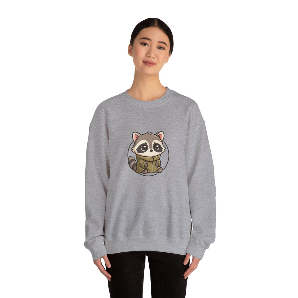 Cute Raccoon Crewneck Sweatshirt — Kawaii Woodland Animal Pullover