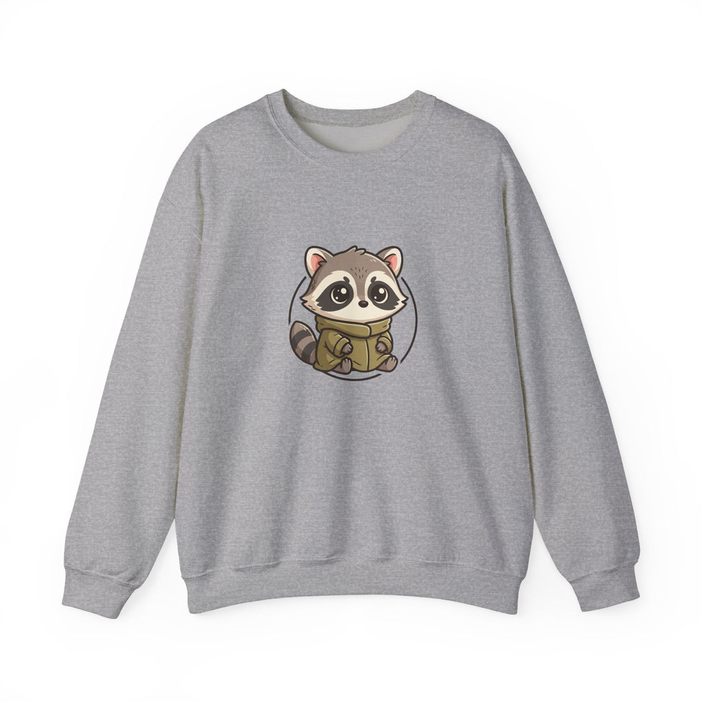 Cute Raccoon Crewneck Sweatshirt — Kawaii Woodland Animal Pullover