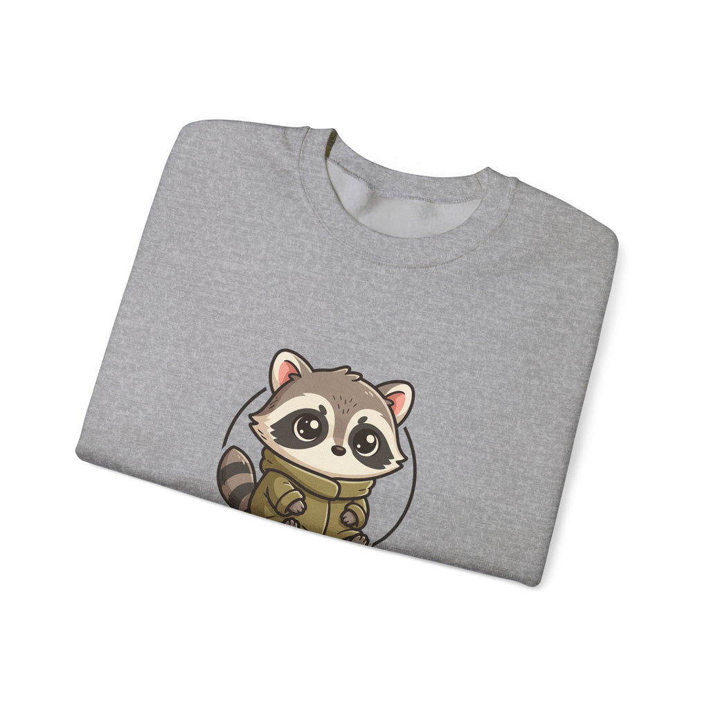 Cute Raccoon Crewneck Sweatshirt — Kawaii Woodland Animal Pullover