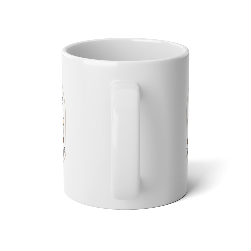 Cute Cat Coffee Jumbo Mug 20oz — "Meow Means I Need Coffee" Jumbo Ceramic Mug