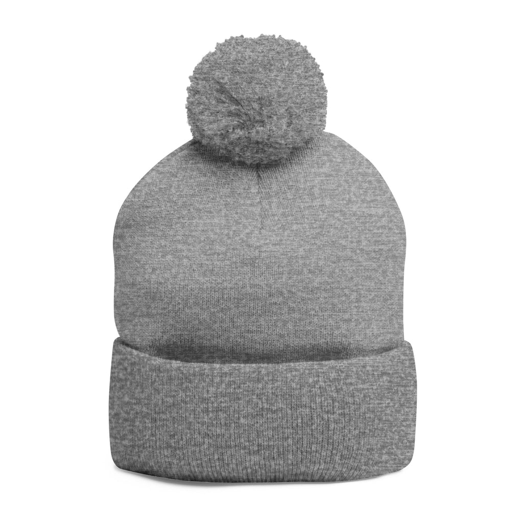Embroidered Pom-Pom Beanie — "Spiral season" Winter Knit Hat