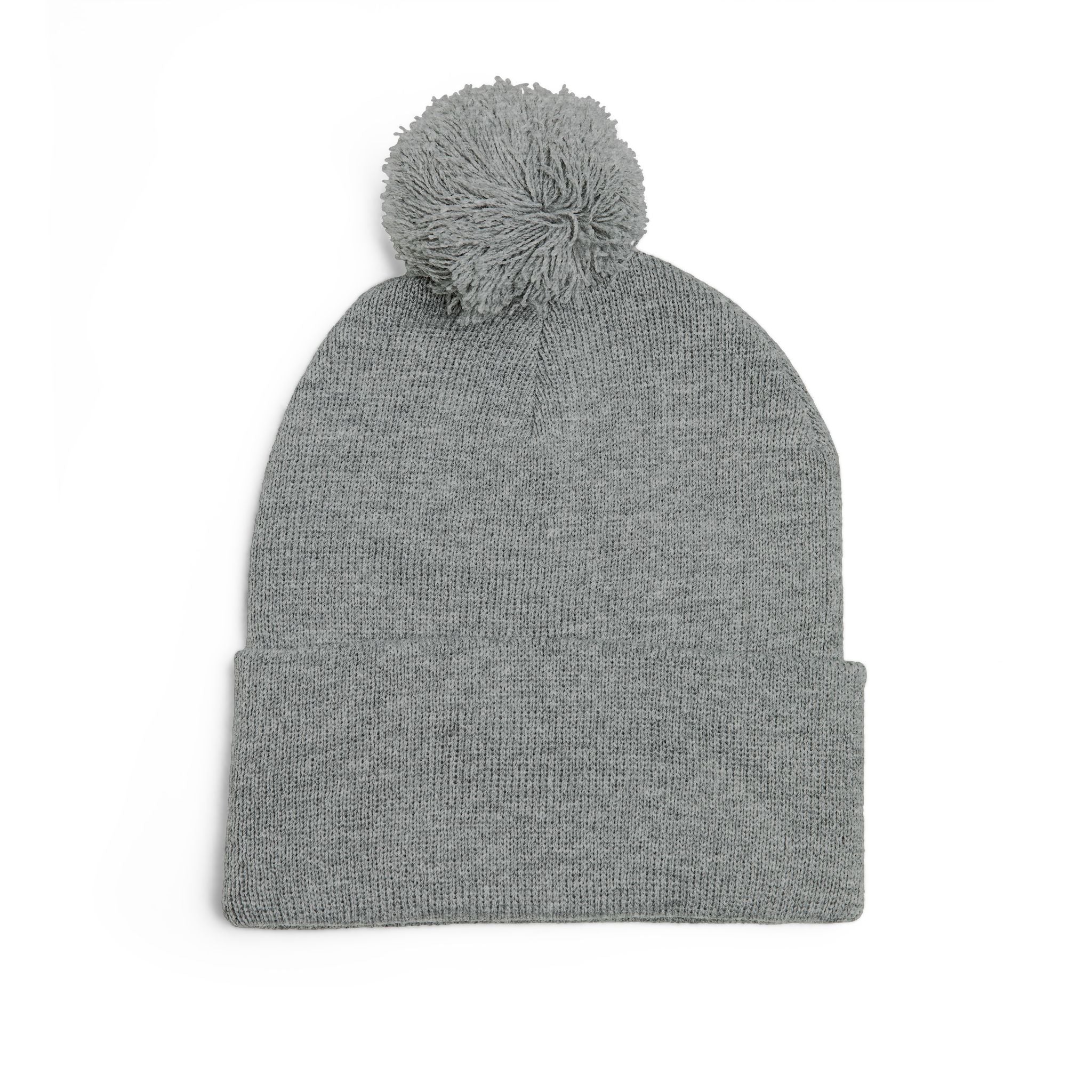Embroidered Pom-Pom Beanie — "Spiral season" Winter Knit Hat
