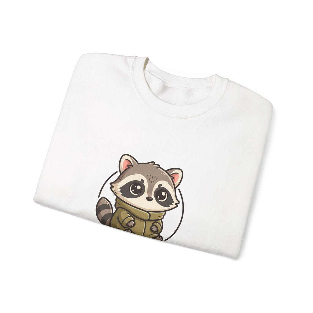 Cute Raccoon Crewneck Sweatshirt — Kawaii Woodland Animal Pullover